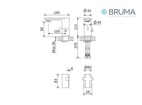 MEDIDAS GRIFO LAVABO ELECTRONICO BRUMA